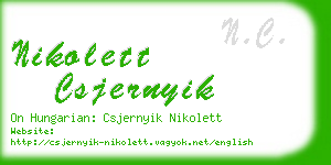 nikolett csjernyik business card